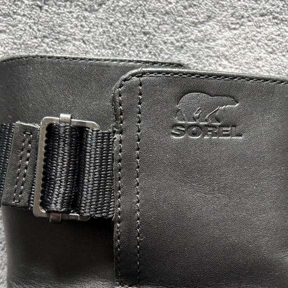Sorel Black Leather slimboot boots 8.5 - Picture 3 of 11